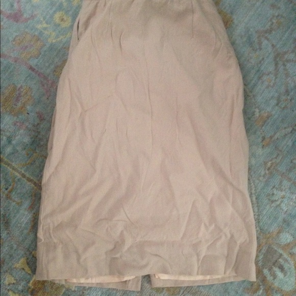 Vintage Tan Tailored Wool Pencil Skirt - Picture 3 of 6